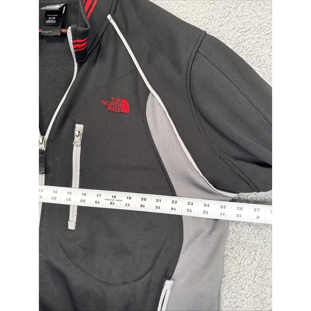 The North Face Full Zip Track Jacket Mens XL Apex Bionic 3 Black Red Steep Tech‎